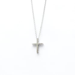 Tiffany Mini Cross Pendant Platinum Diamond Men,Women Fashion Pendant Necklace (Silver)