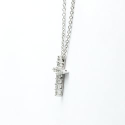 Tiffany Mini Cross Pendant Platinum Diamond Men,Women Fashion Pendant Necklace (Silver)