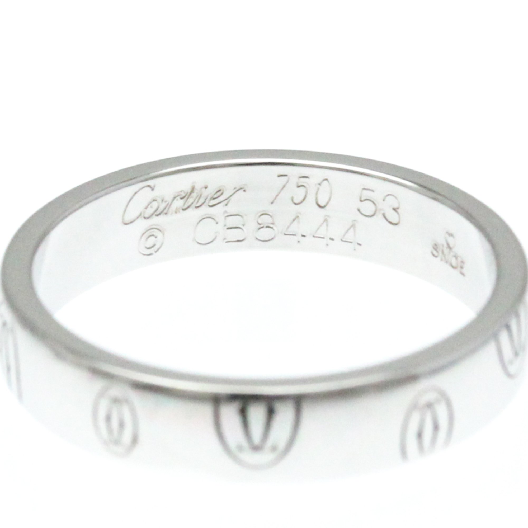 Cartier Happy Birthday White Gold (18K) Fashion No Stone Band Ring Silver