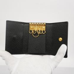 Gucci Key Case GG Marmont Supreme 456118 Leather Black Beige Men's Women's