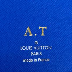 Louis Vuitton Long Wallet Taiga Portefeuille Brazza M63300 Black Blue Men's Women's