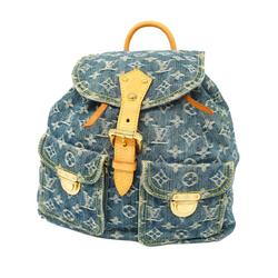 Louis Vuitton Backpack Monogram Denim Sacado GM M95056 Blue Women's