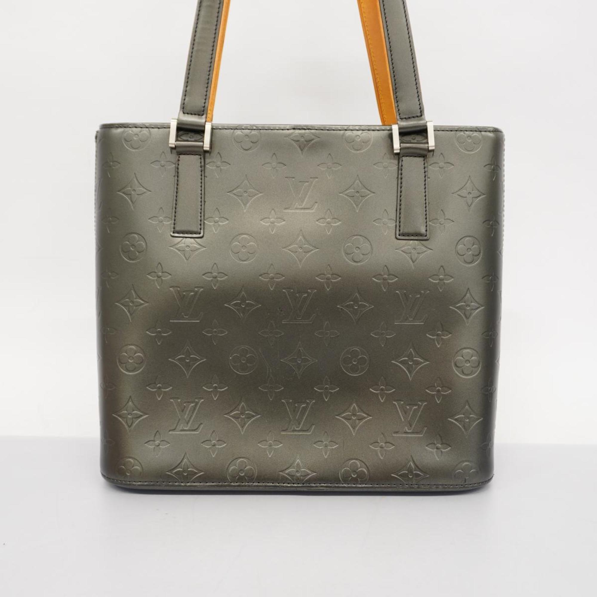 Louis Vuitton Tote Bag Monogram Matte Stockton M55112 Noir Ladies