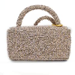 Chanel handbag, Matelasse bag, tweed, light purple, for women