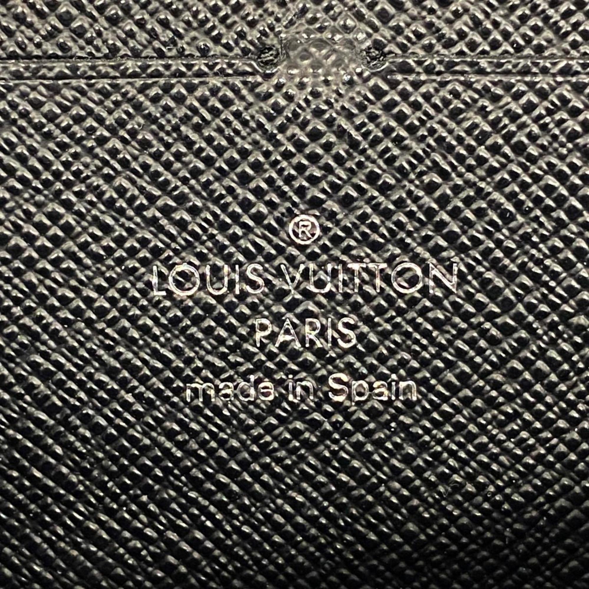 Louis Vuitton Long Wallet Epi Portefeuille Clemence M60915 Noir Ladies