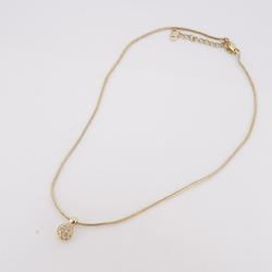 Christian Dior Necklace Rhinestone GP Plated Gold Women's