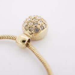 Christian Dior Necklace Rhinestone GP Plated Gold Women's