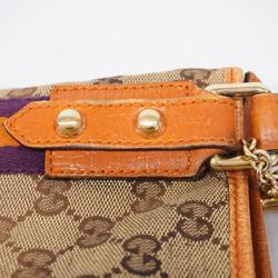 Gucci Shoulder Bag GG Canvas 144388 Brown Women's