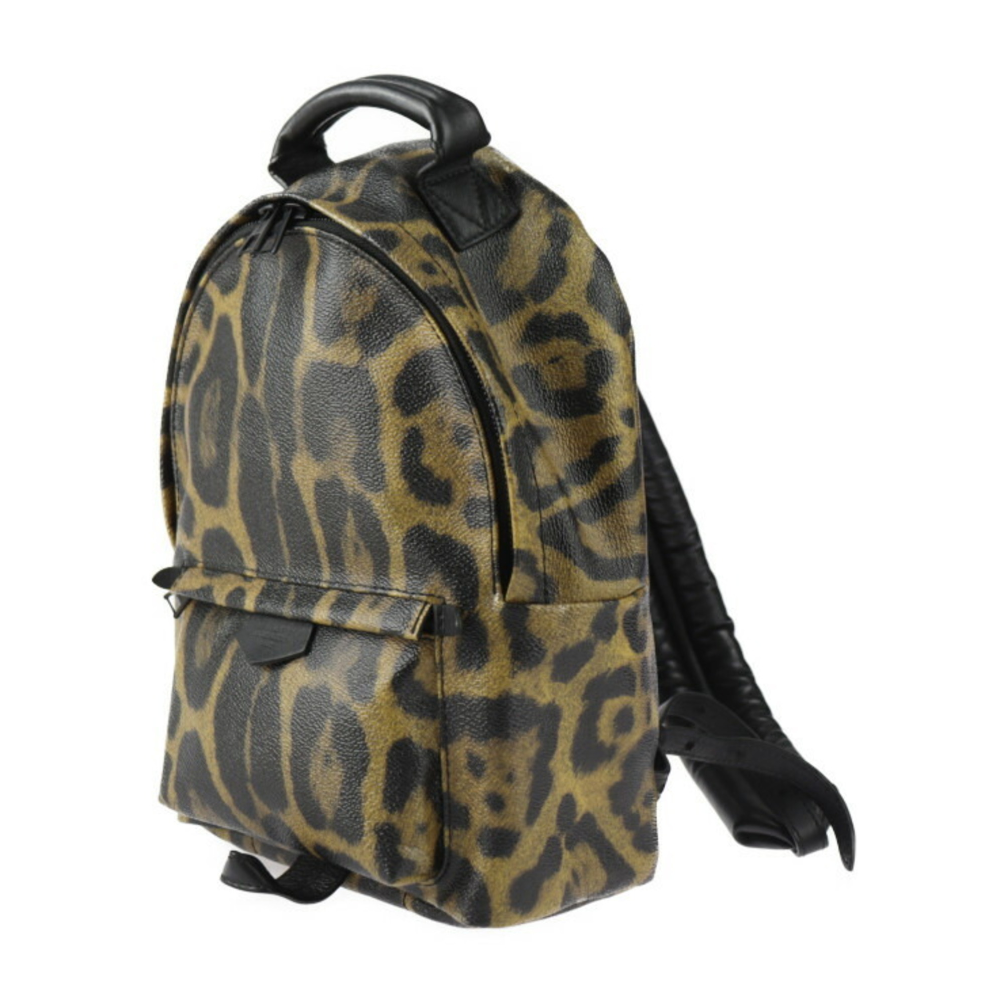 LOUIS VUITTON Louis Vuitton Palm Springs Backpack PM Rucksack/Daypack M52020 Leather Brown Black Animal Print Leopard