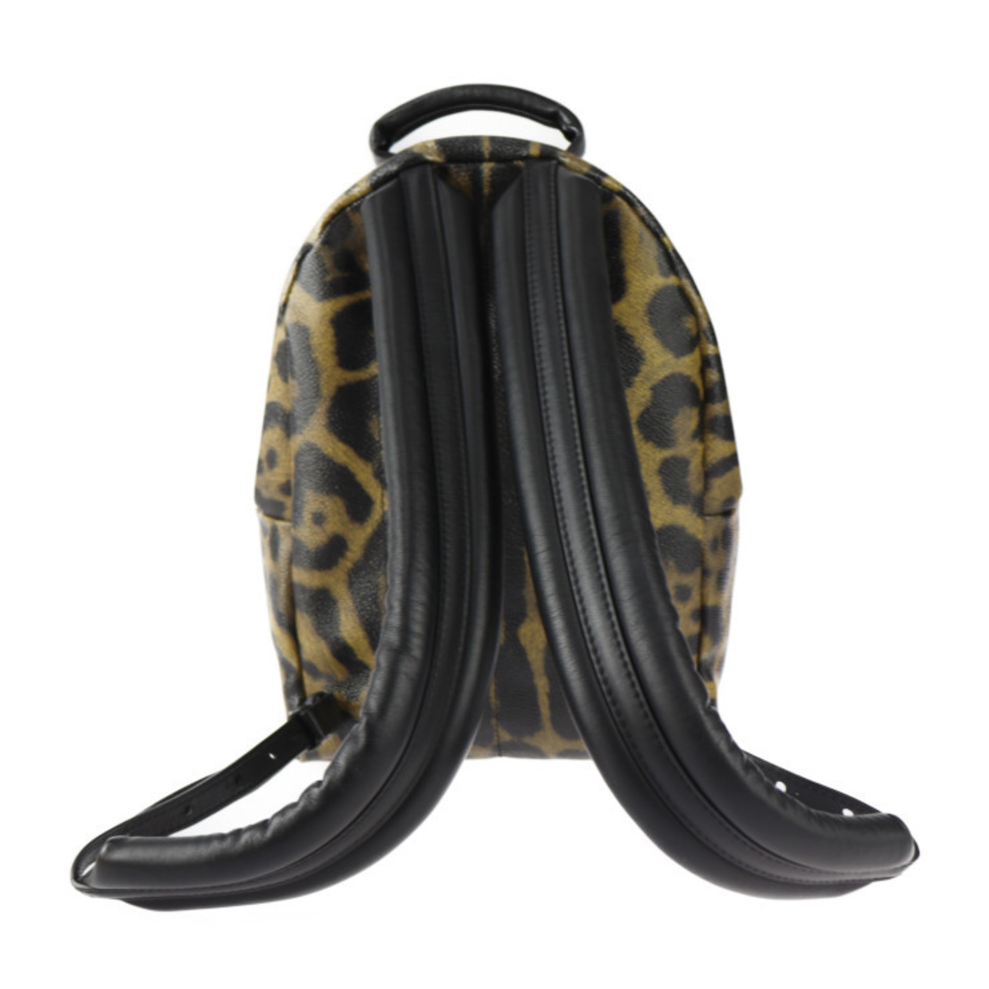 LOUIS VUITTON Louis Vuitton Palm Springs Backpack PM Rucksack/Daypack M52020 Leather Brown Black Animal Print Leopard