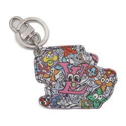 LOUIS VUITTON Louis Vuitton Monogram Comics Keychain MP3456 Leather White Multicolor Keyring Bag Charm