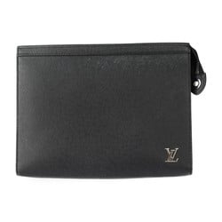 LOUIS VUITTON Louis Vuitton Pochette Voyage Second Bag M30450 Taiga Black Clutch Pouch