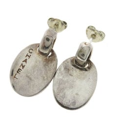 CHANEL engraved earrings silver for women