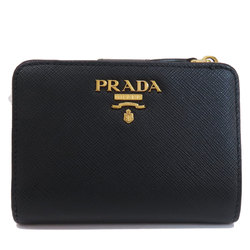 Prada Saffiano hardware bi-fold wallet leather women's PRADA