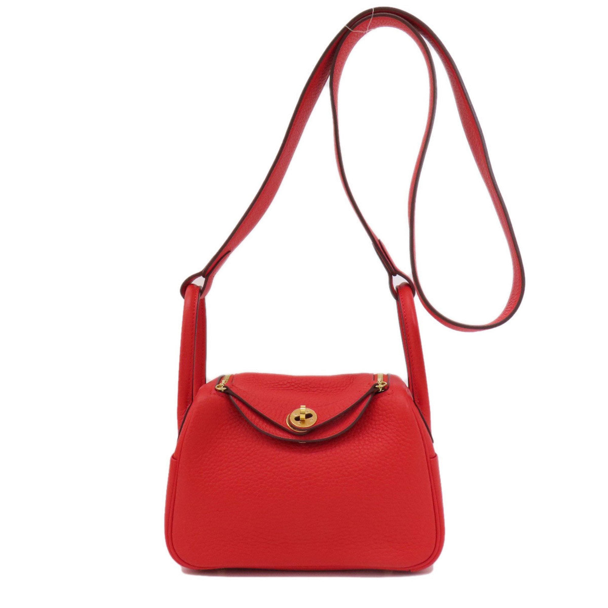 Hermes Lindy Red Handbag Taurillon Women's HERMES