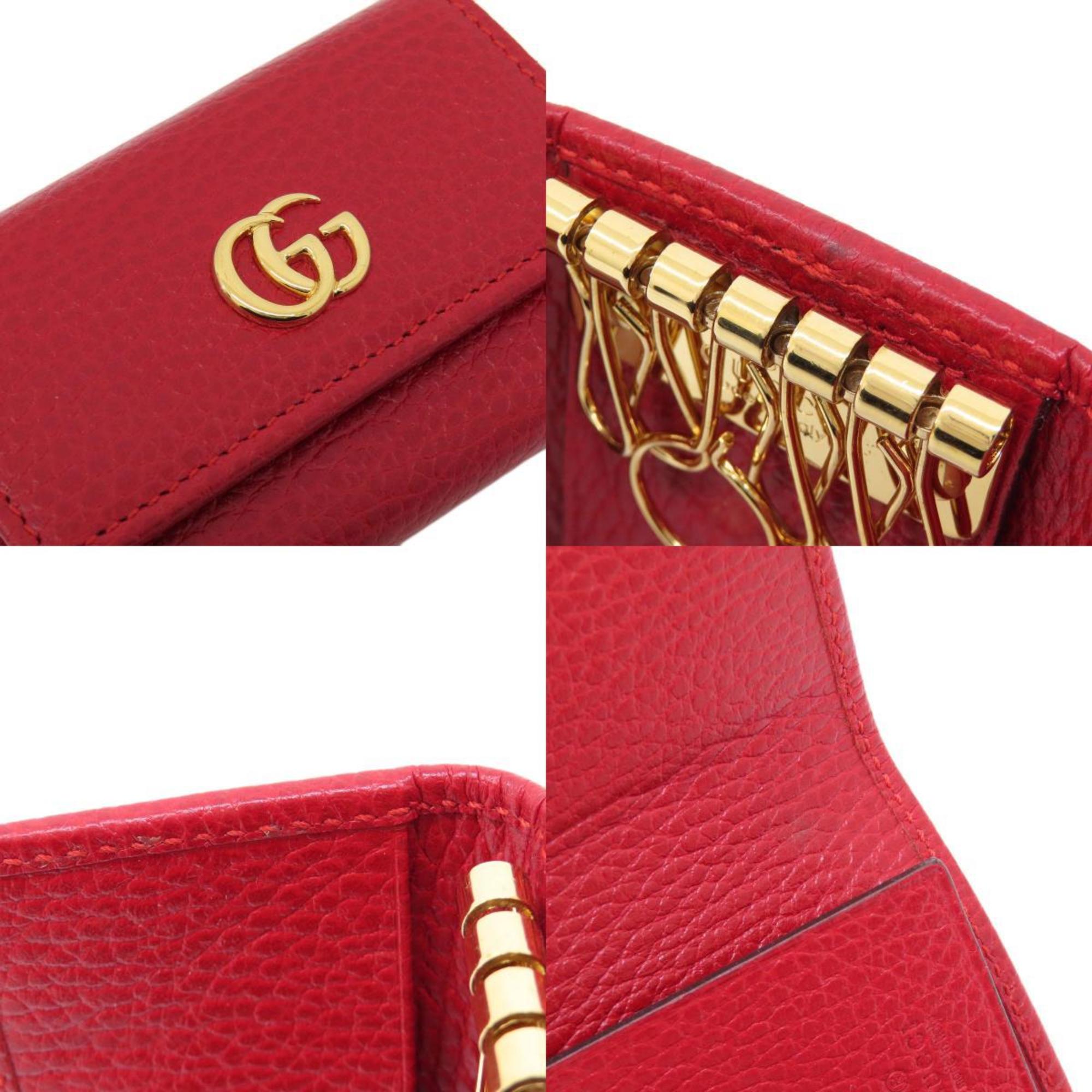 GUCCI 456118 GG Marmont Key Case Leather Women's