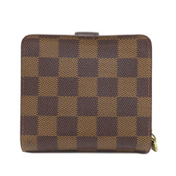 Louis Vuitton M61668 Compact Zip Damier Ebene Bi-fold Wallet Canvas Women's LOUIS VUITTON