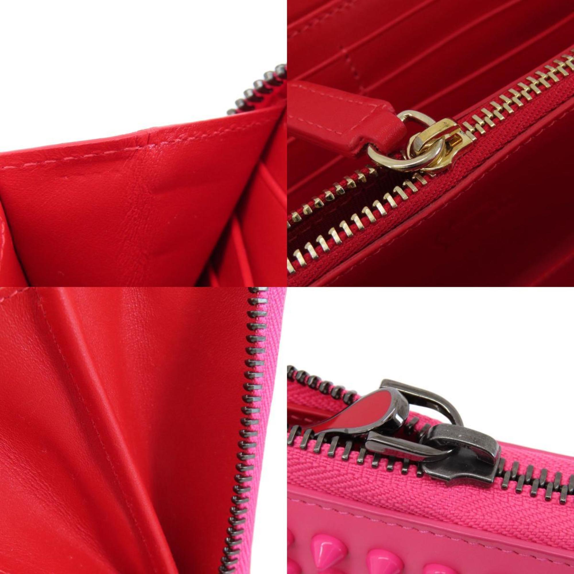 Christian Louboutin Round Studs Long Wallet Leather Women's