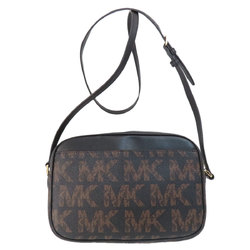 Michael Kors MK Signature Shoulder Bag Leather/Coated Canvas Women's