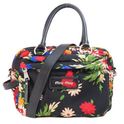 Miu Miu Miu Flower Motif Handbag Canvas Women's MIUMIU