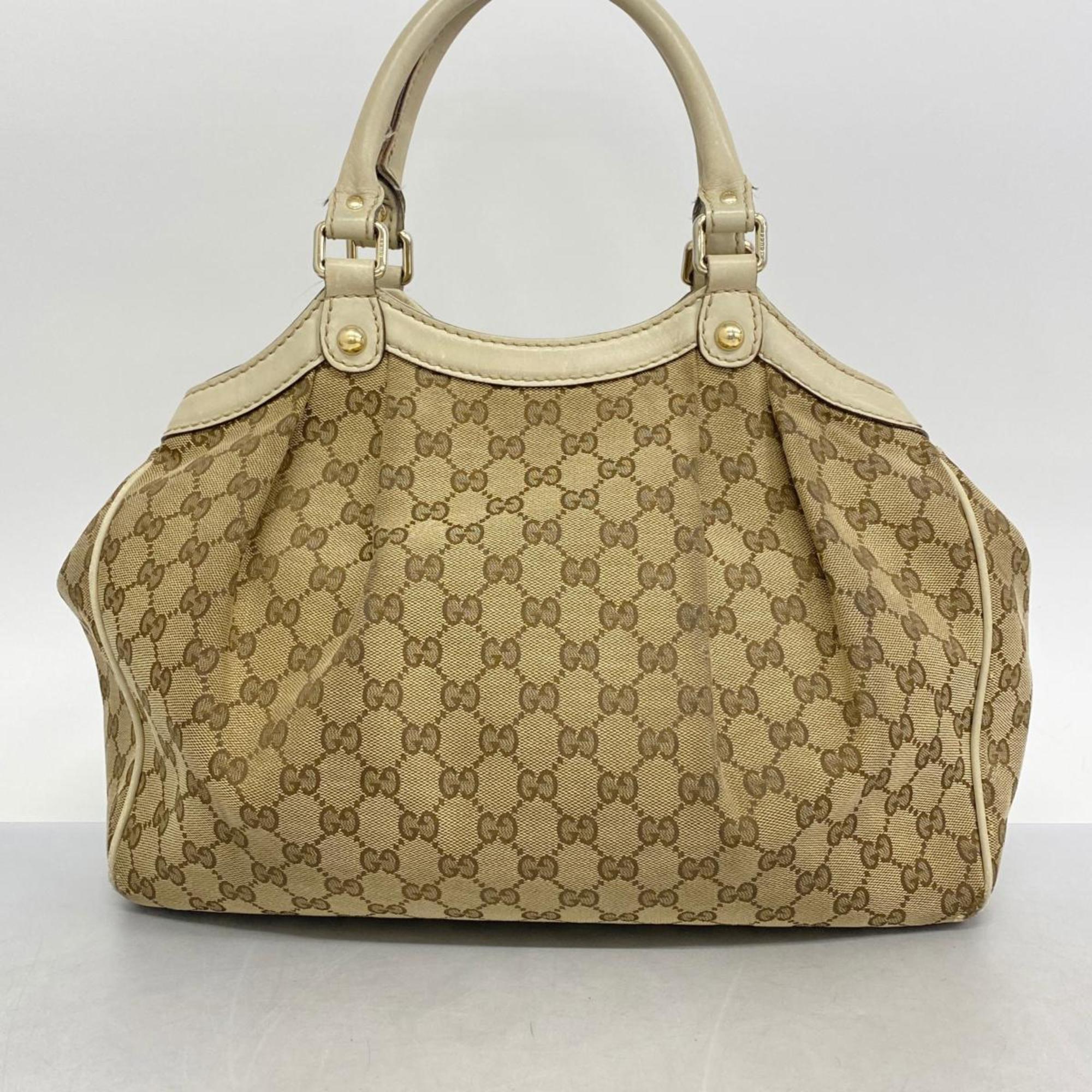 Gucci Tote Bag GG Canvas 211944 Brown Women's