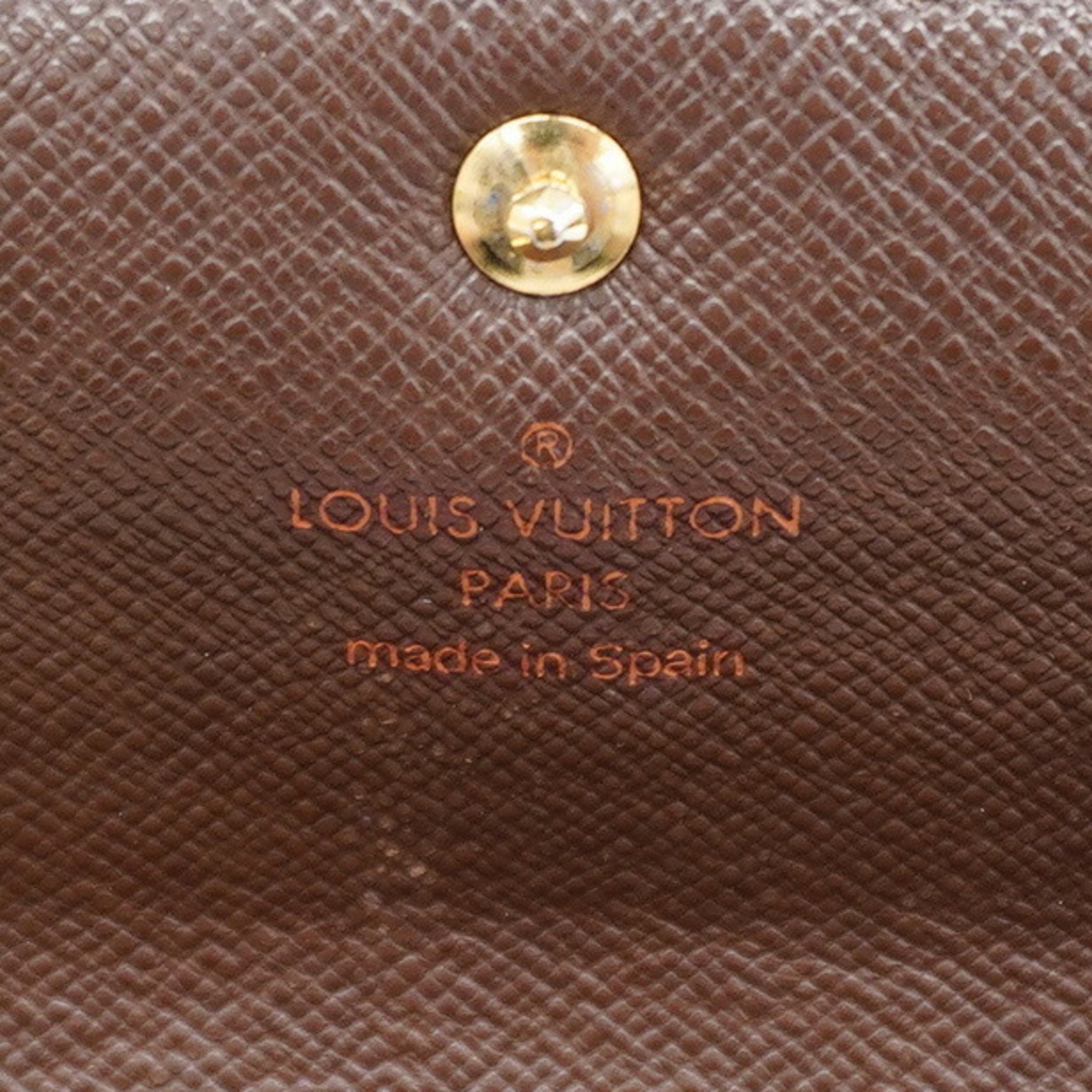 Louis Vuitton Long Wallet Damier Porte Monnaie Carte Credit M61725 Ebene Men's Women's