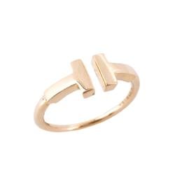 Tiffany Ring T Wire K18YG Yellow Gold Ladies