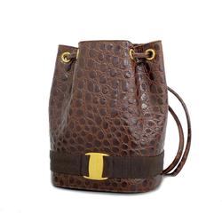 Salvatore Ferragamo Backpack Vara Leather Brown Women's