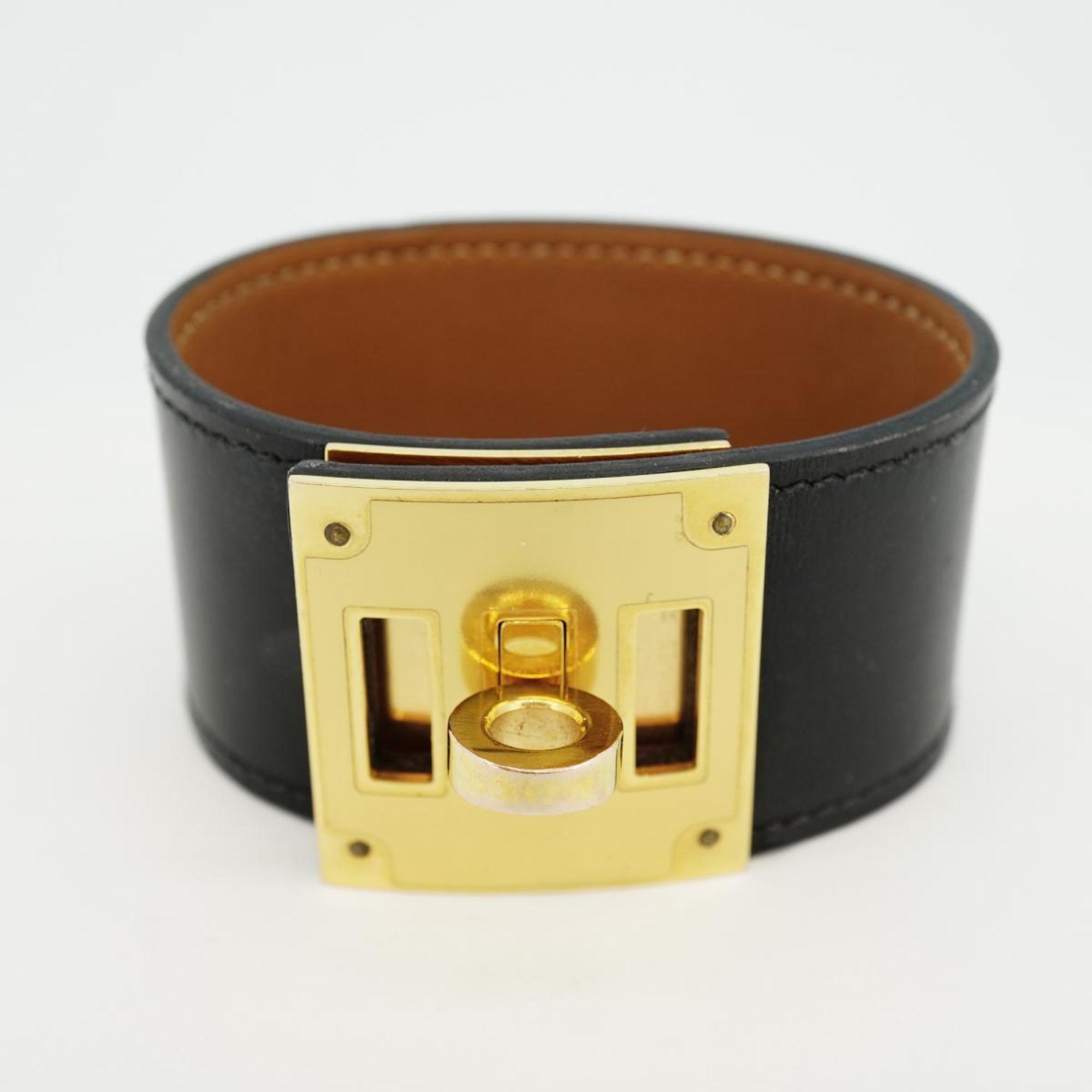 Hermes bracelet C engraved Kelly Dog Swift black brown men's women's