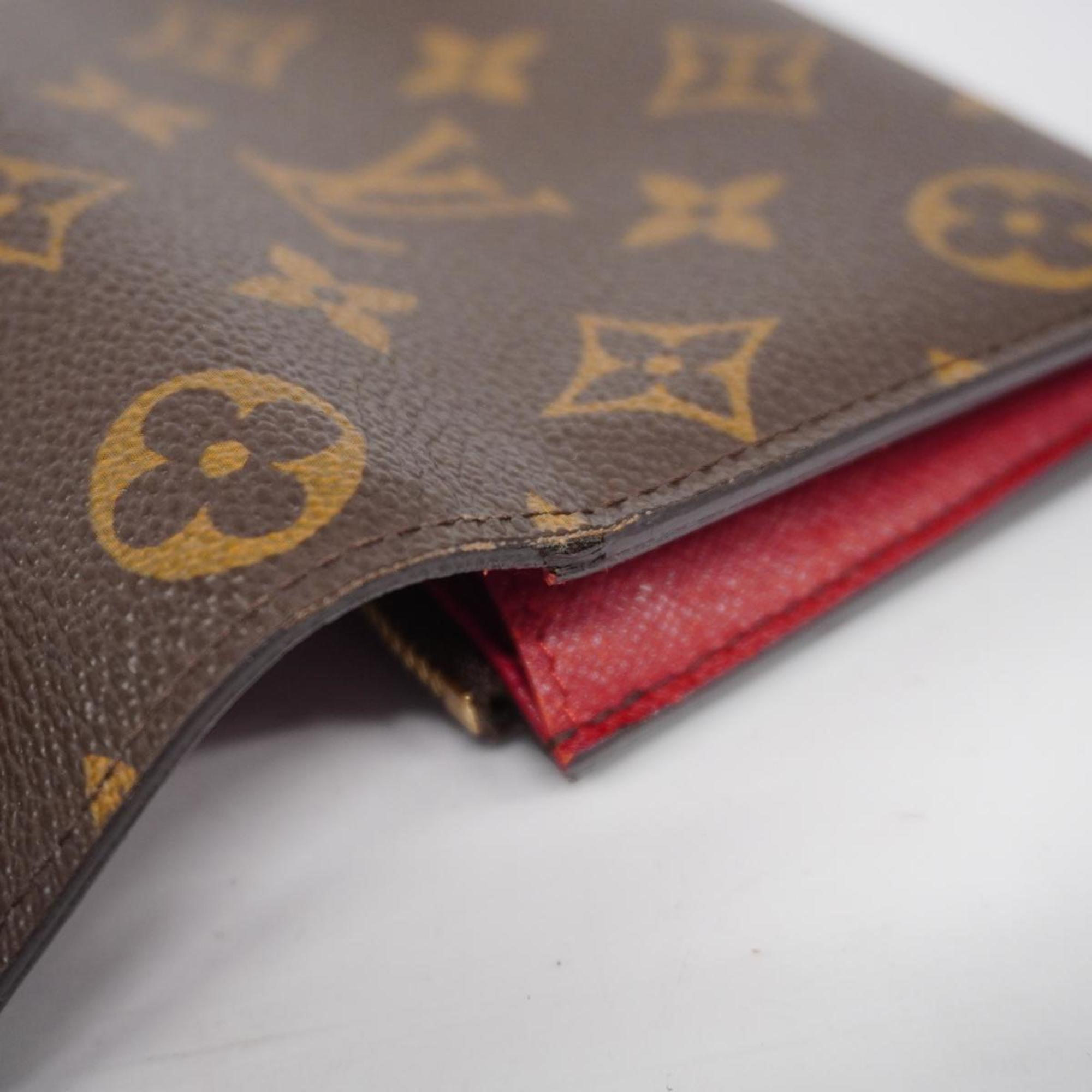 Louis Vuitton Long Wallet Monogram Portefeuille Emily M60136 Rouge Women's