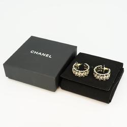 Chanel earrings Coco mark star metal leather silver B23C for women