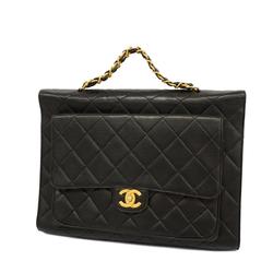 Chanel Shoulder Bag Matelasse Lambskin Black Women's