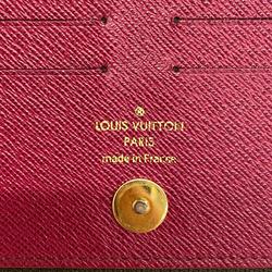 Louis Vuitton Long Wallet Monogram Portefeuille Adele M61269 Brown Fuchsia Ladies