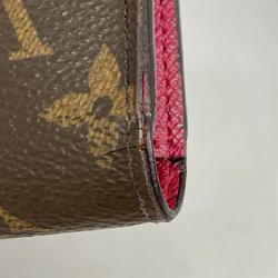 Louis Vuitton Long Wallet Monogram Portefeuille Adele M61269 Brown Fuchsia Ladies