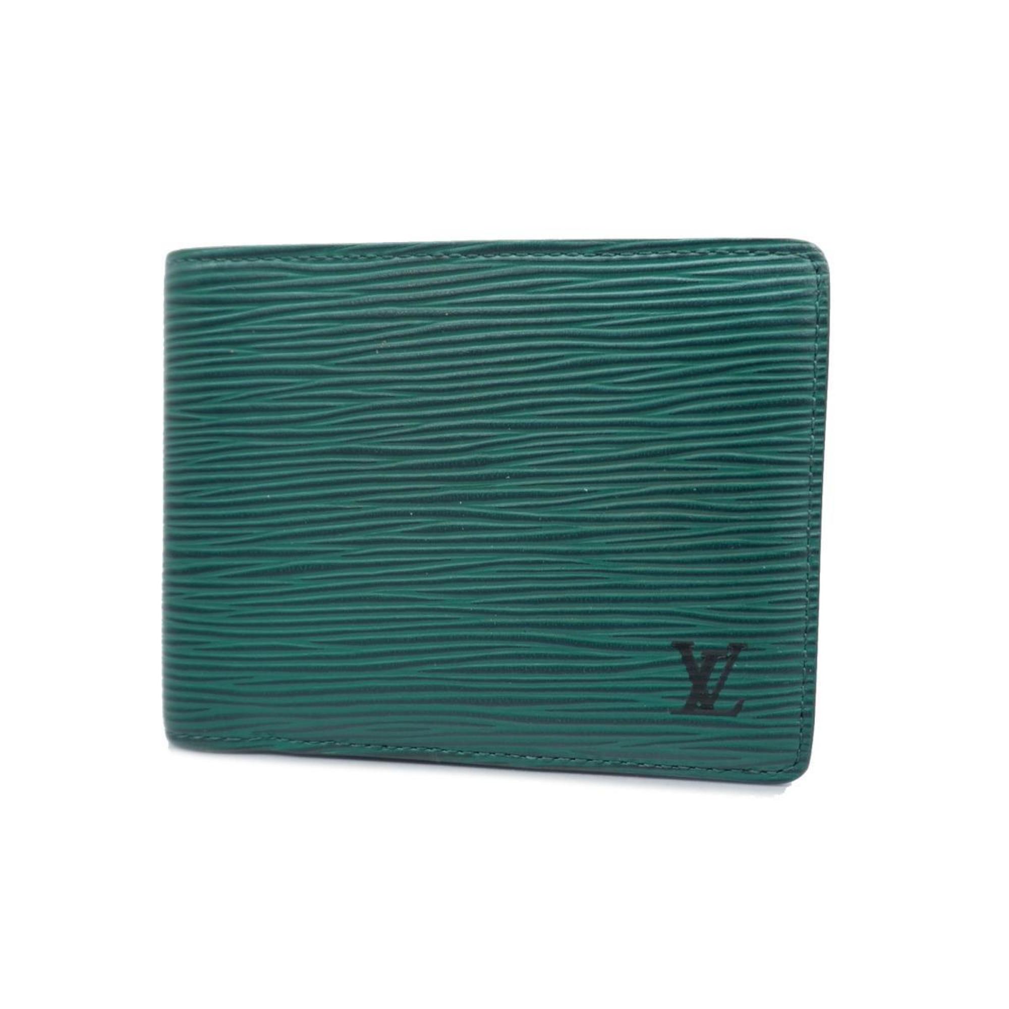 Louis Vuitton Wallet Epi Monogram Eclipse Portefeuille Multiple M81370 Green Black Grey Men's