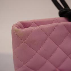 Chanel Tote Bag Cambon Lambskin Pink Women's