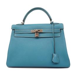 Hermes handbag Kelly 32 □I stamp Togo blue jean ladies