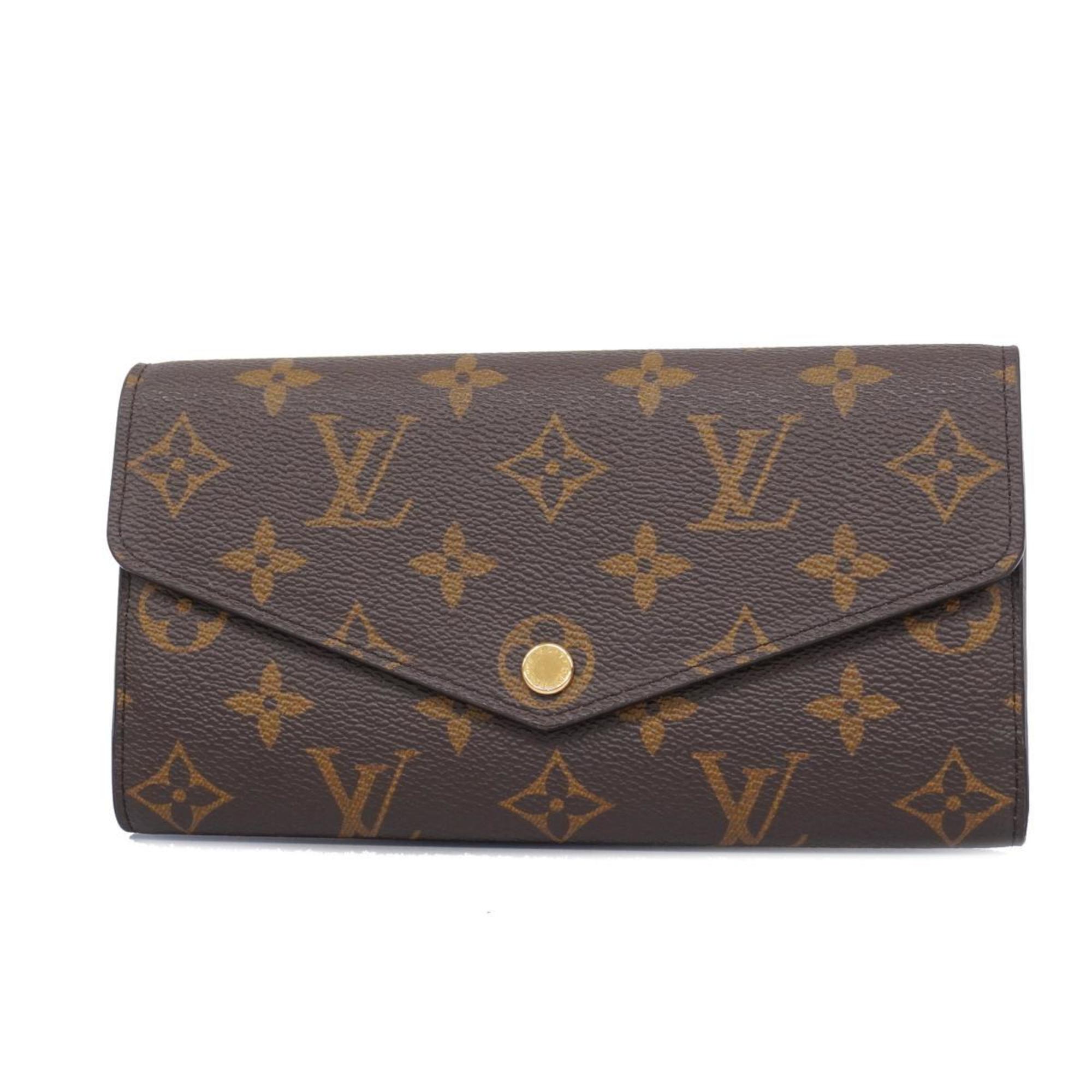 Louis Vuitton Long Wallet Monogram Portefeuille Sarah M62234 Brown Fuchsia Ladies