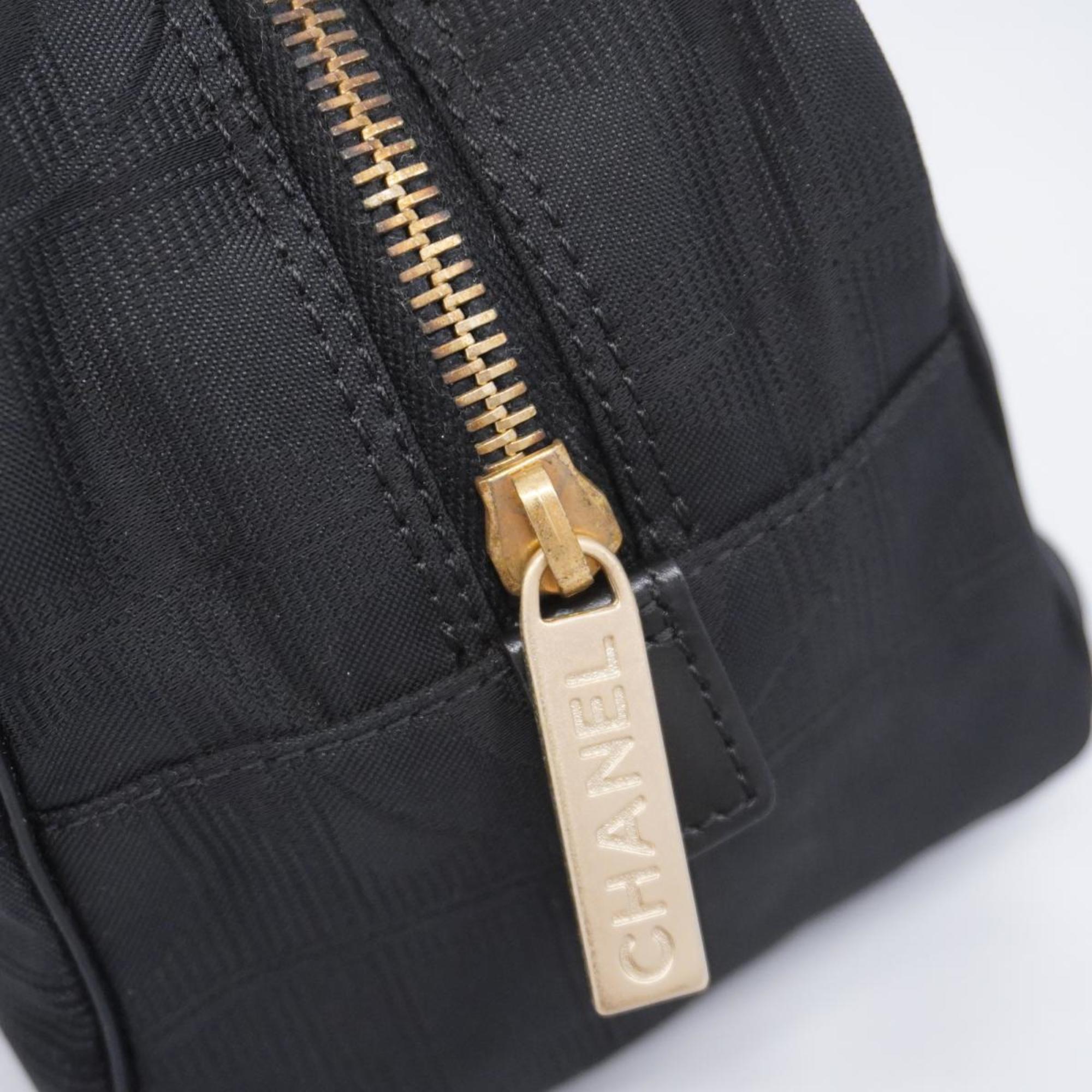 Chanel handbag new travel nylon black champagne ladies