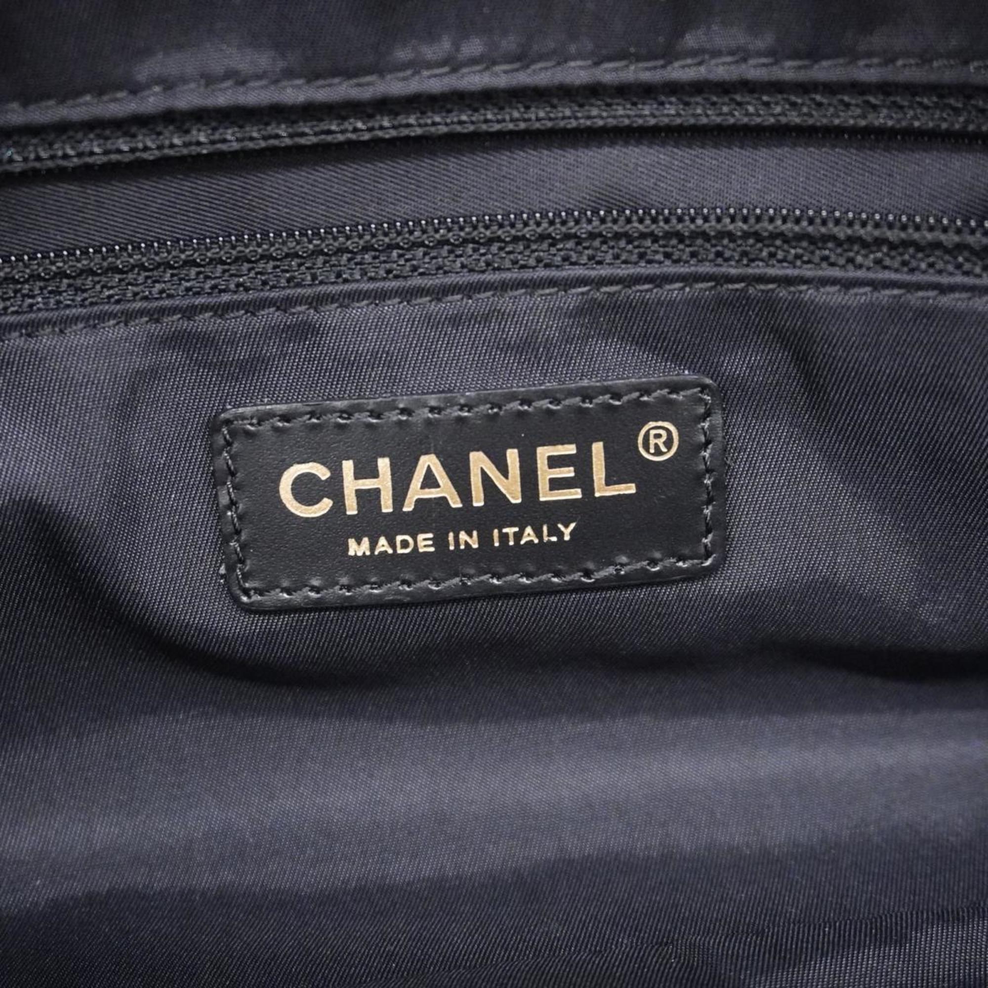 Chanel handbag new travel nylon black champagne ladies