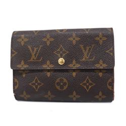 Louis Vuitton Tri-fold Wallet Monogram Porte Tresor Etui Papier M61202 Brown Women's