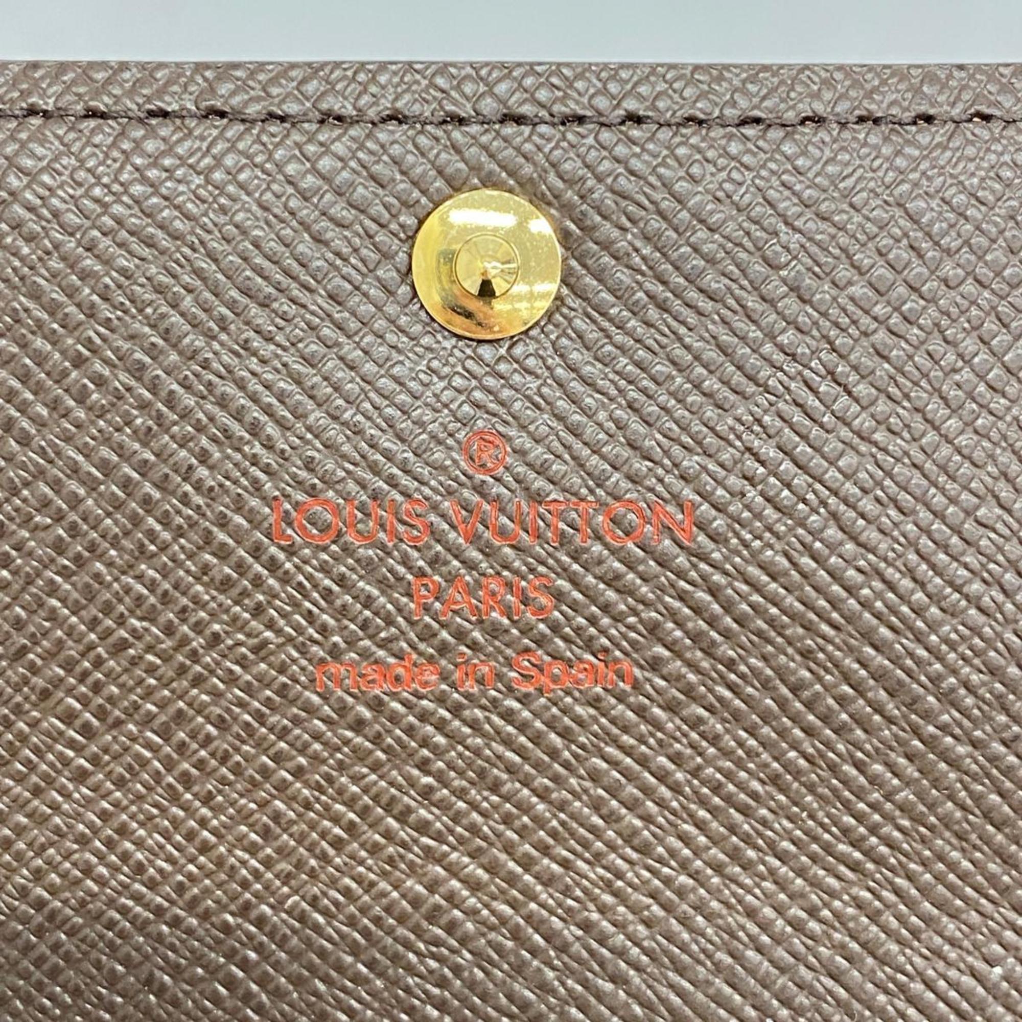 Louis Vuitton Tri-fold Wallet Damier Portefeuille Anais N63242 Ebene Men's Women's