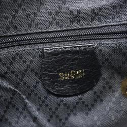 Gucci Backpack Bamboo 003 2034 0030 Leather Black Women's