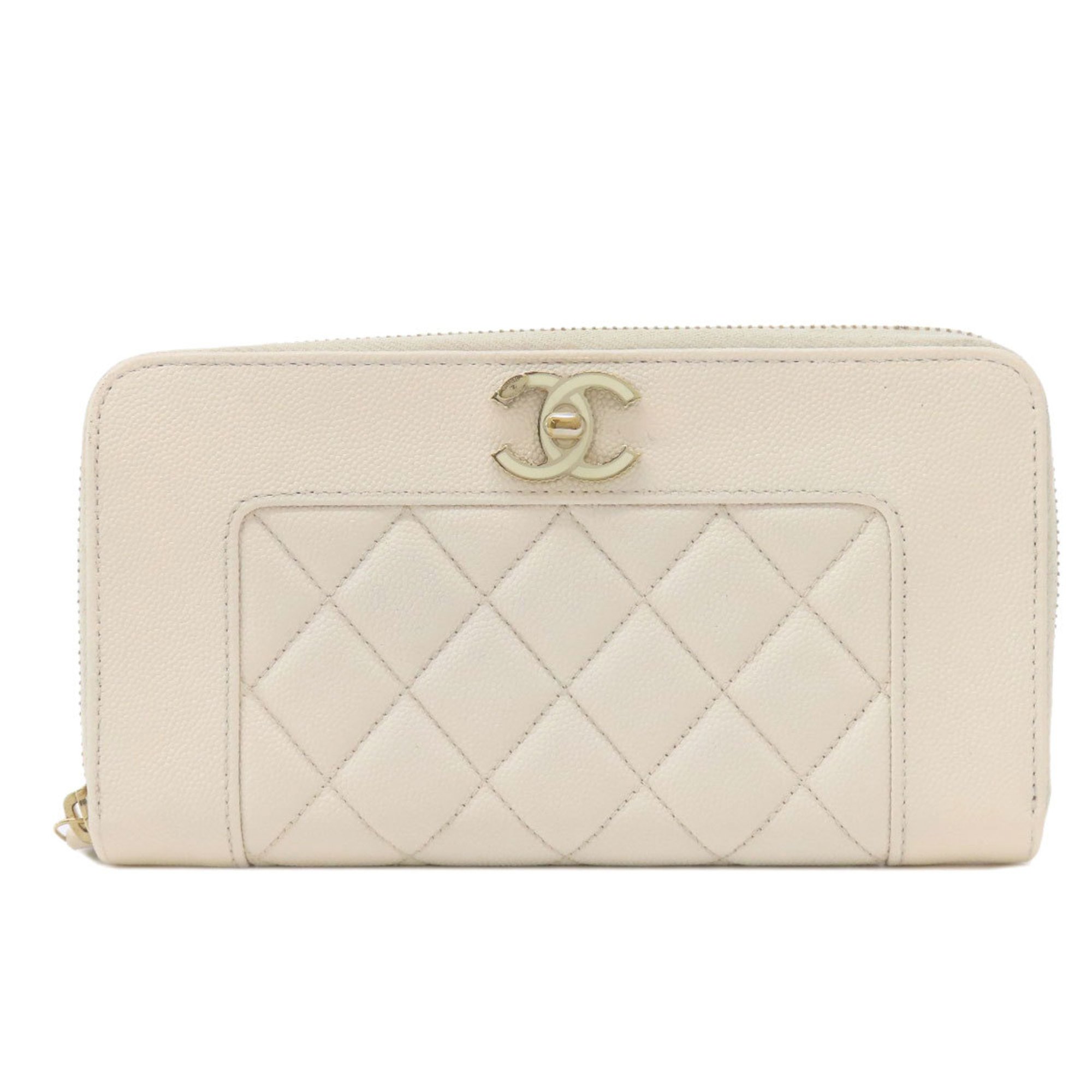 CHANEL Mademoiselle Long Wallet Caviar Skin Women's