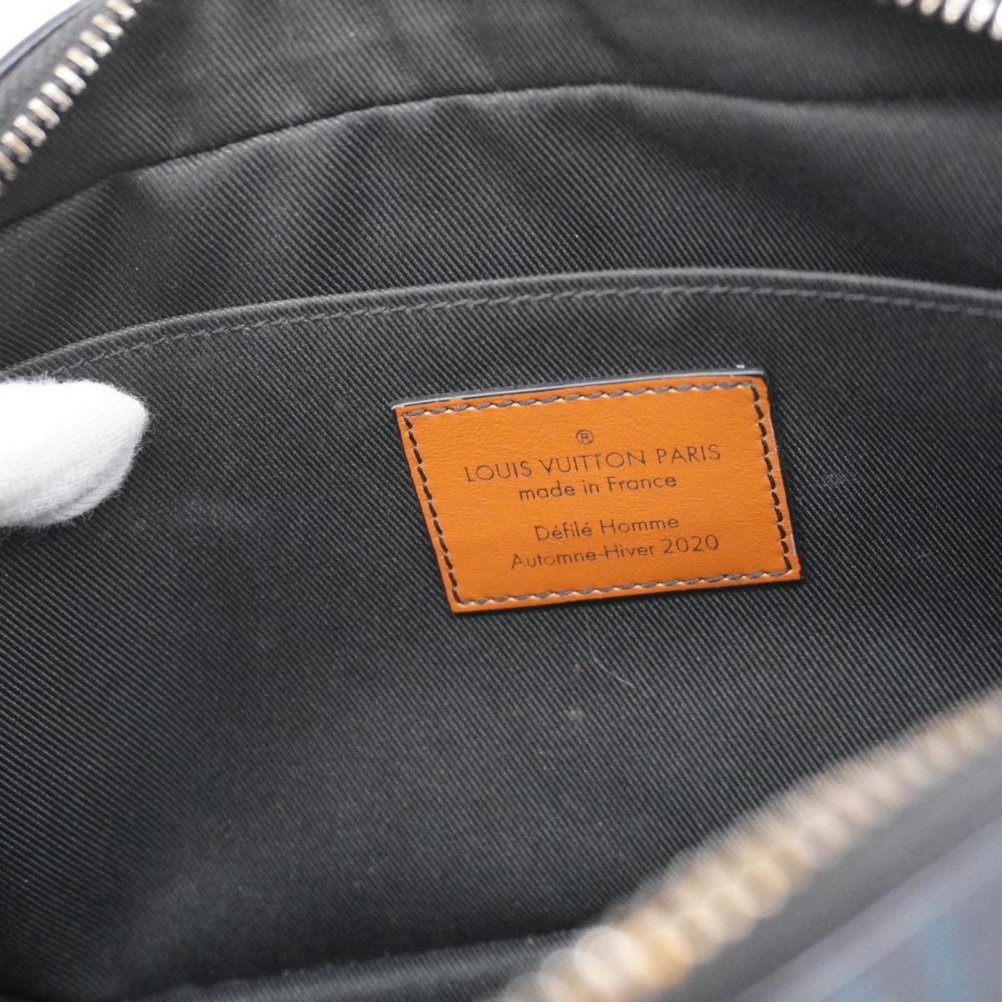 Louis Vuitton Shoulder Bag Monogram Eclipse Volga On Strap M69688 Black Men's