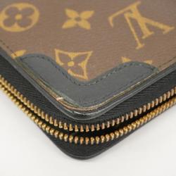 Louis Vuitton Long Wallet Monogram Zippy Retiro M61855 Brown Noir Ladies