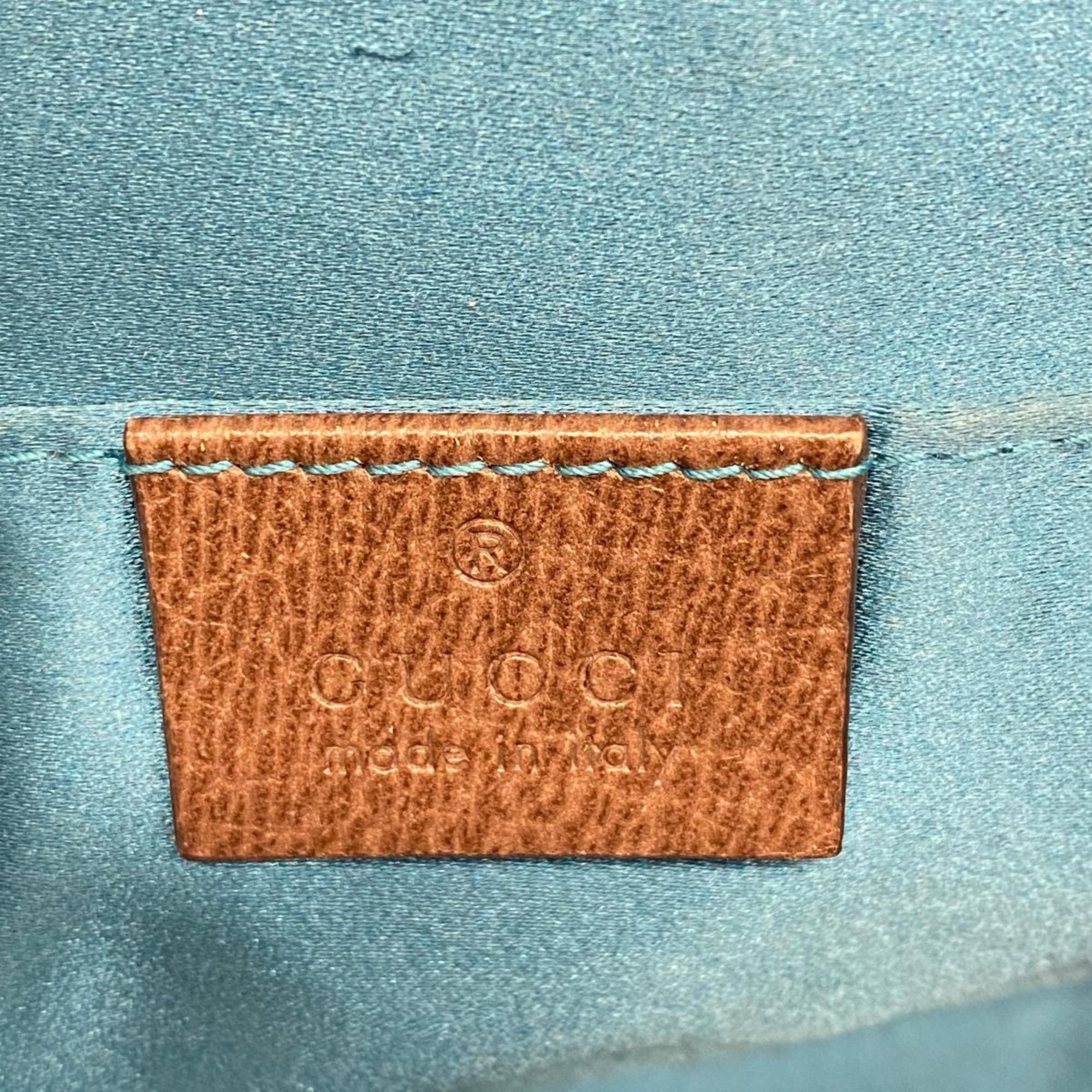 Gucci Shoulder Bag Ophidia 499621 Leather Brown Beige Women's