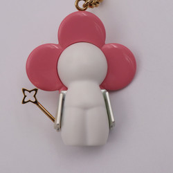 LOUIS VUITTON Louis Vuitton Porte Cle Vivienne Snowman Keychain M67359 Plastic Pink White Key Ring Bag Charm