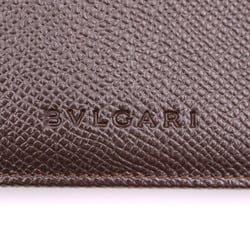 BVLGARI Billfold Bi-fold Wallet 20825 Grained Calf Leather Chocolate Card Case