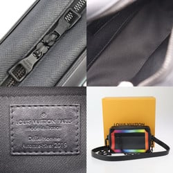 LOUIS VUITTON Louis Vuitton Soft Trunk Taiga Shoulder Bag M30351 Leather Black Rainbow Pochette